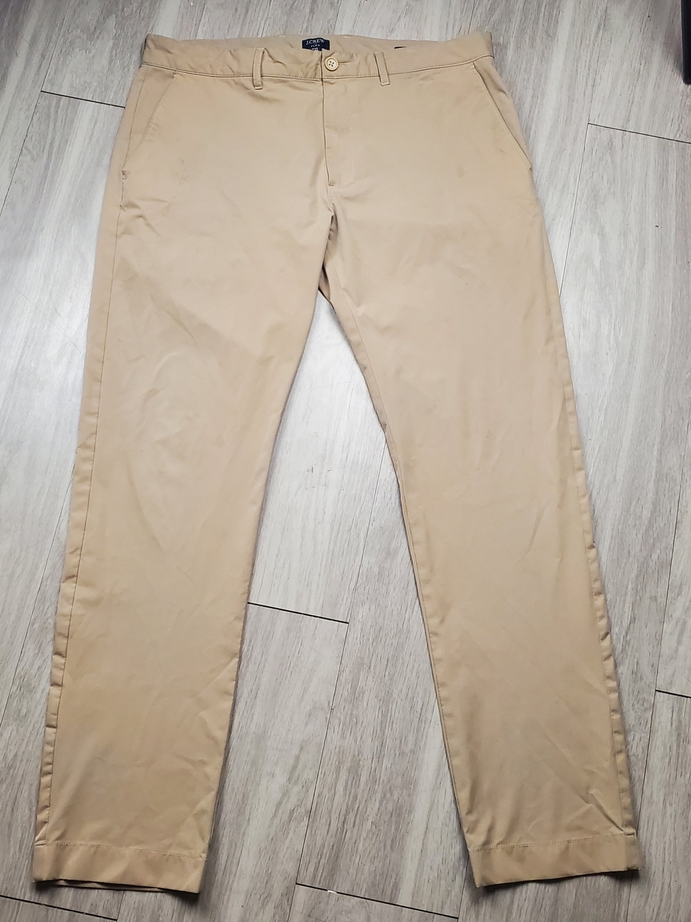 J.Crew Flex Slim Fit Chino Pants Mens 35x32 Khaki Tan Stretch Casual READ